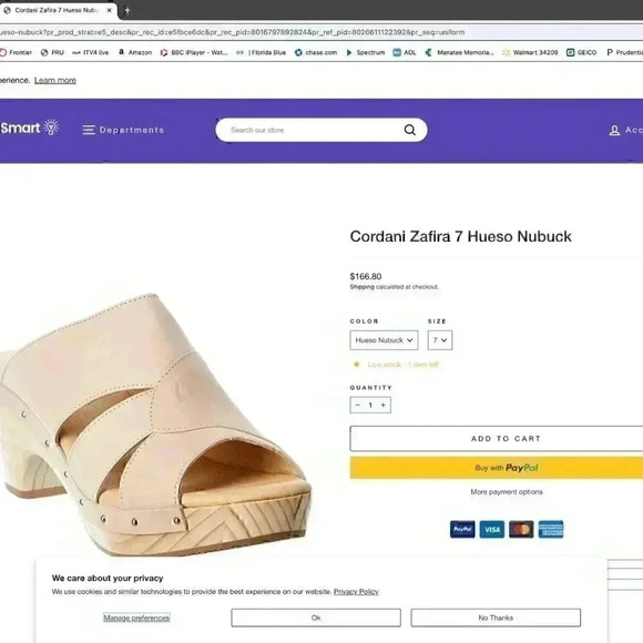 Five Worlds By Cordani Zafira Hueso Nubuck 6 M. SAVE $56.00 - Picture 2 of 8